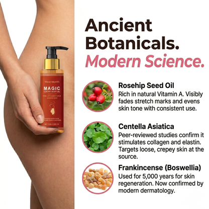 The Body Oil That Fades Stretch Marks, Firms Loose Skin & Restores Crepey Arms — Without Lasers or Clinic Visits